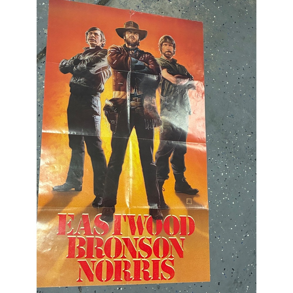 Vintage Eastwood Bronson Norris Action Movie Poster 23x35 Retro Cinema Wall Art